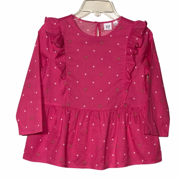 Gap Ruffle Peplum Print Top - Picture 1 of 9